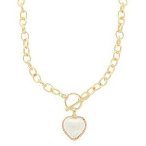 Heart Shape Pearl Pendant Necklace